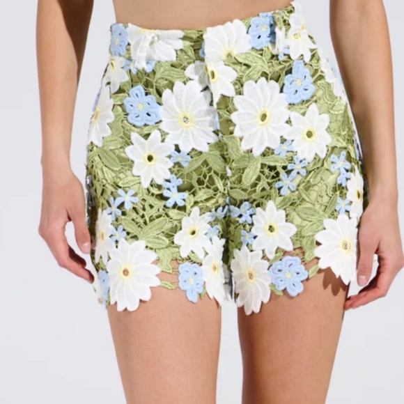 AKIRA Pants - XL Akira Blue and Green Floral Shorts
